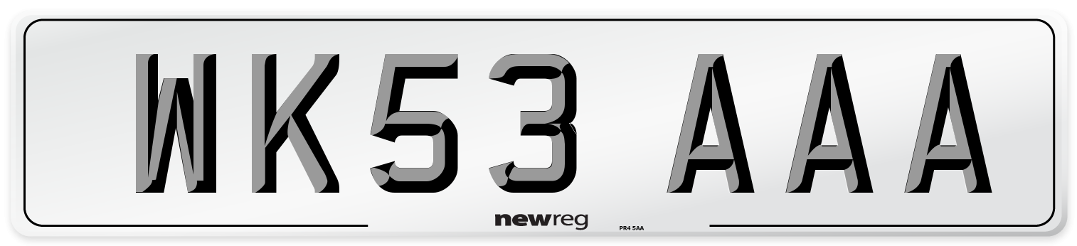 WK53 AAA Number Plate from New Reg